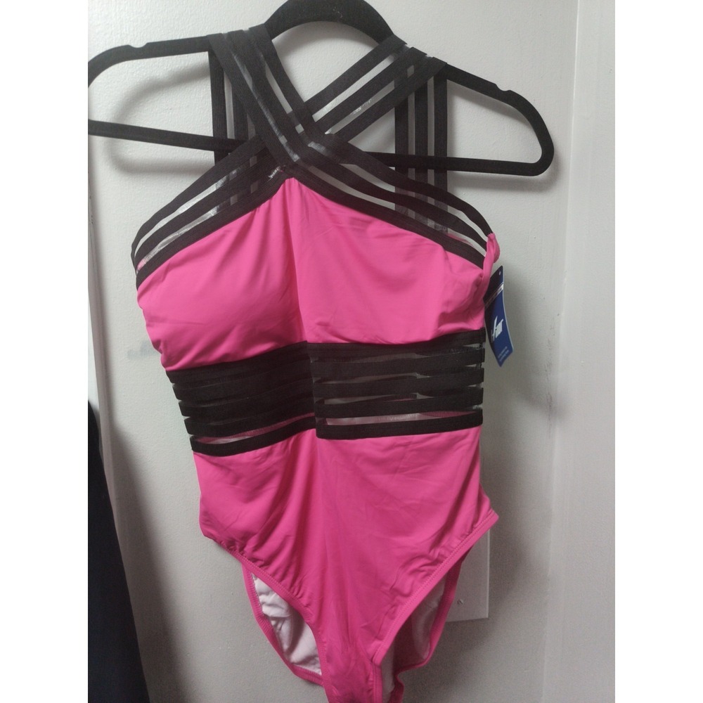 Hildt Swimwear Women PINK BLACK Bathing Suit Size Medium 8-10 NWT